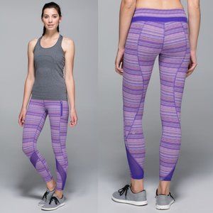 Lululemon Purple Striped Luxtreme Inspire Tights